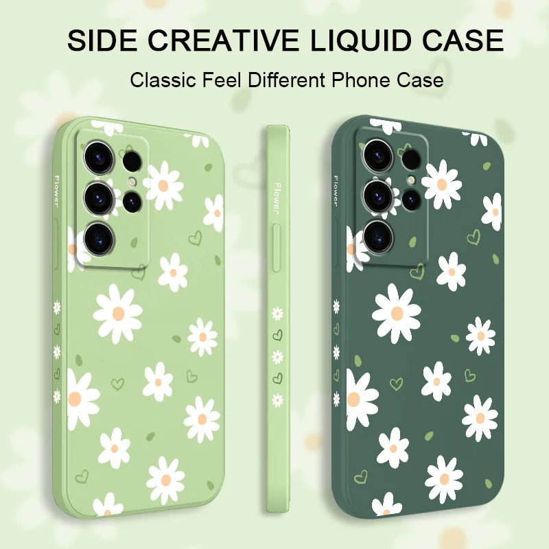 Tender Daisy Phone Case For Samsung Galaxy S25 S24 S23 S22 S21 S20 S10 S10E Ultra Plus FE Note 20 Ultra Plus Cover