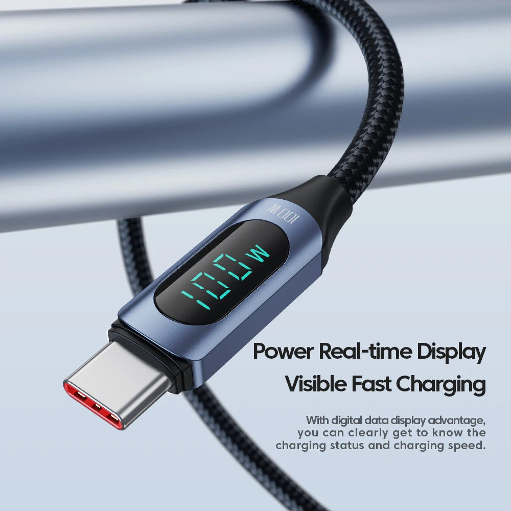 Toocki Type C to Type C Cable 100W PD Fast Charging Charger USB C to USB C Display Cable For iPhone Samsung Huawei OPPO ViVO