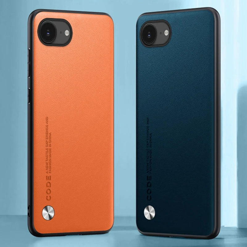 Luxury PU Leather Case for iPhone 16E Back Cover Silicone Shockproof Protection Phone Case for iPhone 16 E IPhone16E IPhone16 E