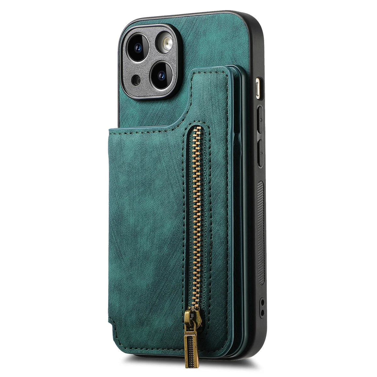 Zipper Card Solt Wallet Leather Case For iPhone 16 Pro Max 17 Air 15 14 Plus 13 12 11 Se2022 Pocket Magnetic Double Buckle Cover