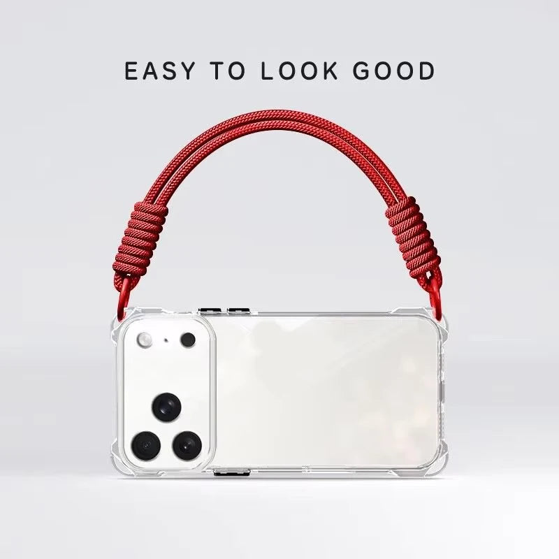 Crossbody Phone Case with Lanyard For iPhone 17Air 16 Pro Max 15 14 18 Pro Max чехол на айфо Necklace Strap Cord Soft Cover