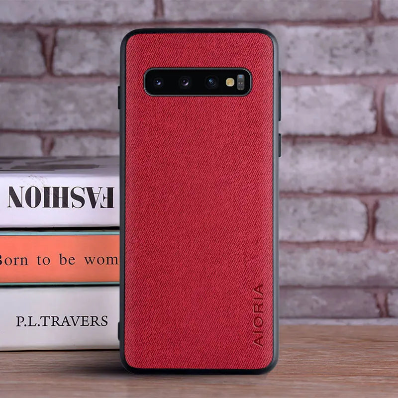 Case for Samsung Galaxy S10 Plus S10E S10 Lite 5G coque Luxury textile Leather skin soft hard cover for samsung galaxy s10 case