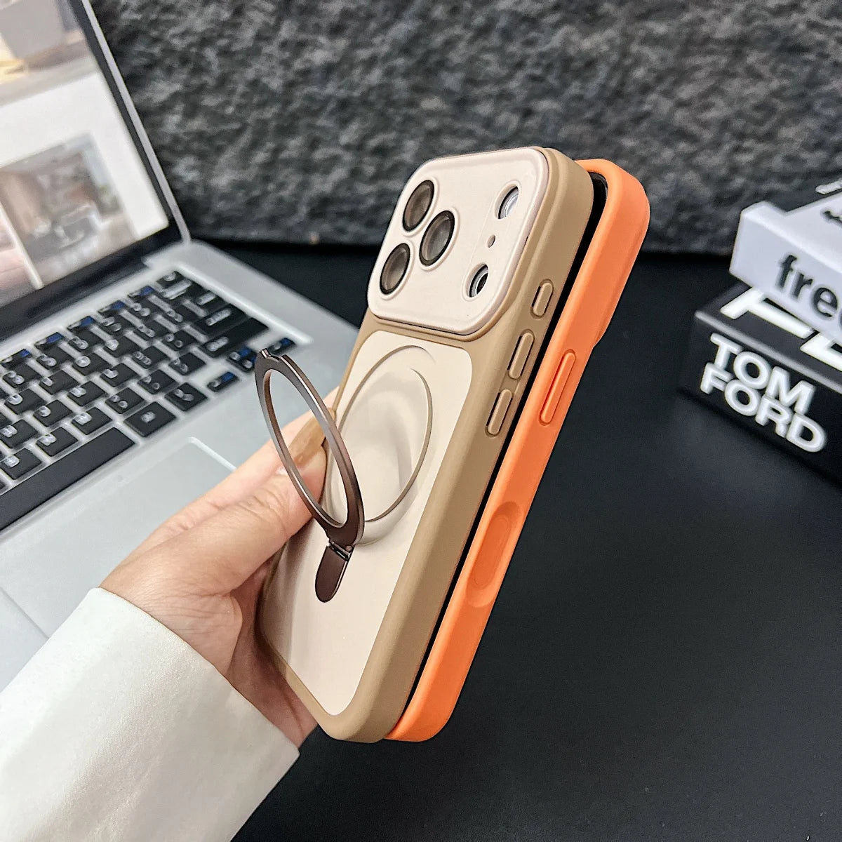 Luxury Metal Ring Bracket For Magsafe Magnetic Phone Case For iPhone 17 Air 16 E 15 14 Plus 13 12 11 Pro Max Shockproof Cover