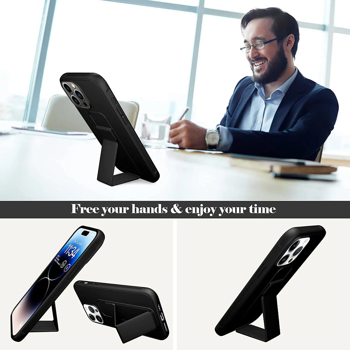 For iPhone 15 14 13 12 17 Pro Max 16 Plus Magnetic Stand Case for iPhone 14 Pro 아이폰 케이스 11 מגן לאייפון Wrist Str