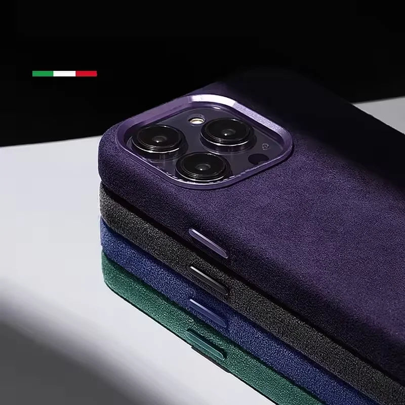 Premium Soft Suede Metal Camera Lens Protection Magnetic Phone Case for IPhone 16 15 14 Plus 13 12 Pro Max Shockproof Back Cover