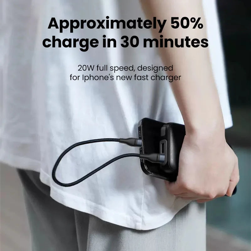 66w Type-C Cable 25cm USB C to Type-C / Lightning Fast Charging Short Wire For iPhone Xiaomi Huawei Samsung Oneplus Cellphones