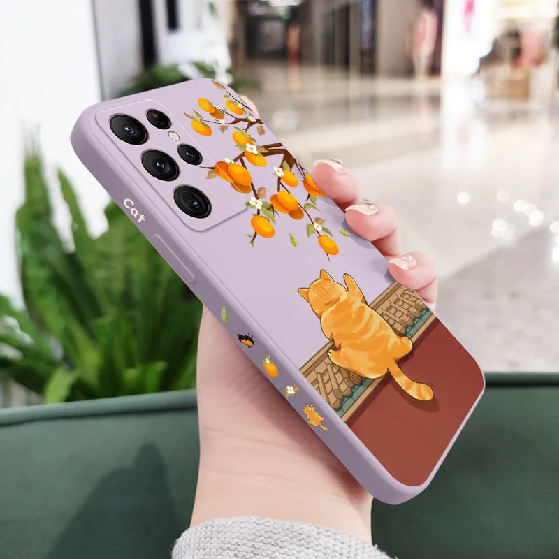 Climbing Cats Phone Case For Samsung Galaxy S25 S24 S23 S22 S21 S20 Ultra Plus FE S10 Note 20 ultra 10 9 Plus Cover