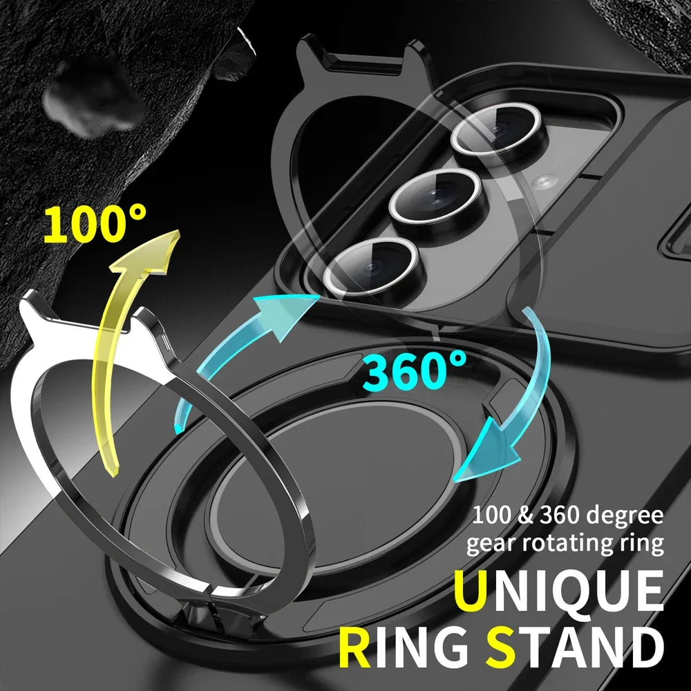 Case For Samsung Galaxy S26 S25 S24 S23 S22 S21 Ultra Plus S25 Edge S25FE S24FE Slide Camera Protect Magnetic holder Armor Cover