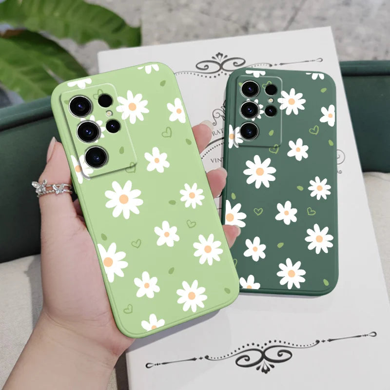 Tender Daisy Phone Case For Samsung Galaxy S25 S24 S23 S22 S21 S20 S10 S10E Ultra Plus FE Note 20 Ultra Plus Cover