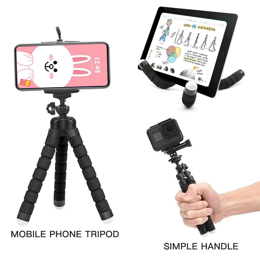 Sponge Octopus Tripod Stand for Live Streaming Lazy Deformation Mobile Phone Holder Portable Camera Tripod