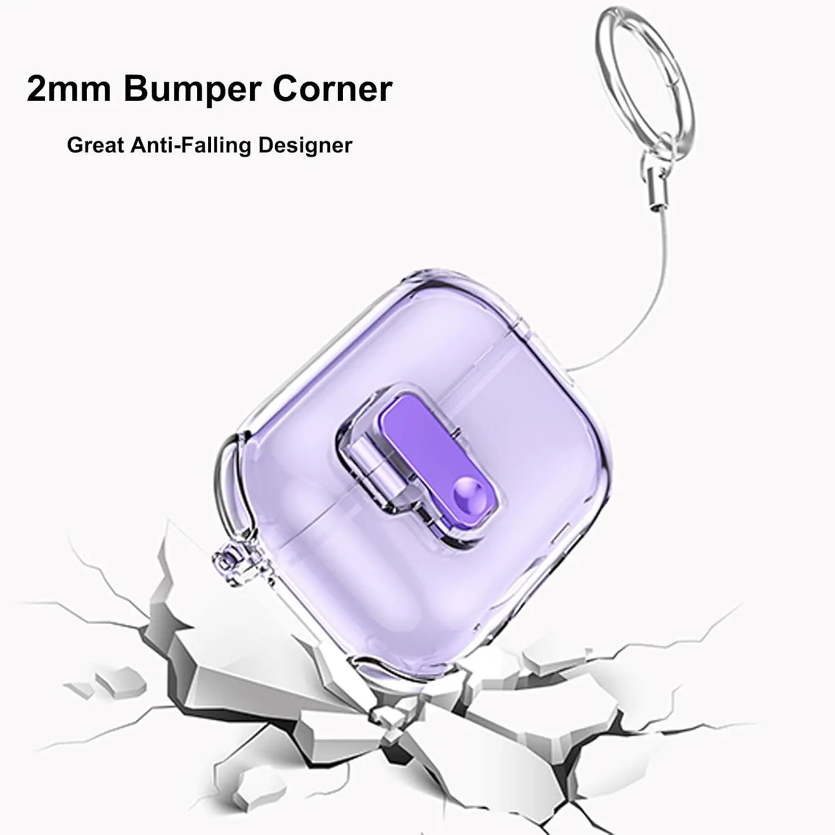 Earphone Case for AirPods Pro 3/Pro 2/4 with Secure Lock Soft TPU Transparent Protective Case with Lanyard for AirPods 4/Pro 3