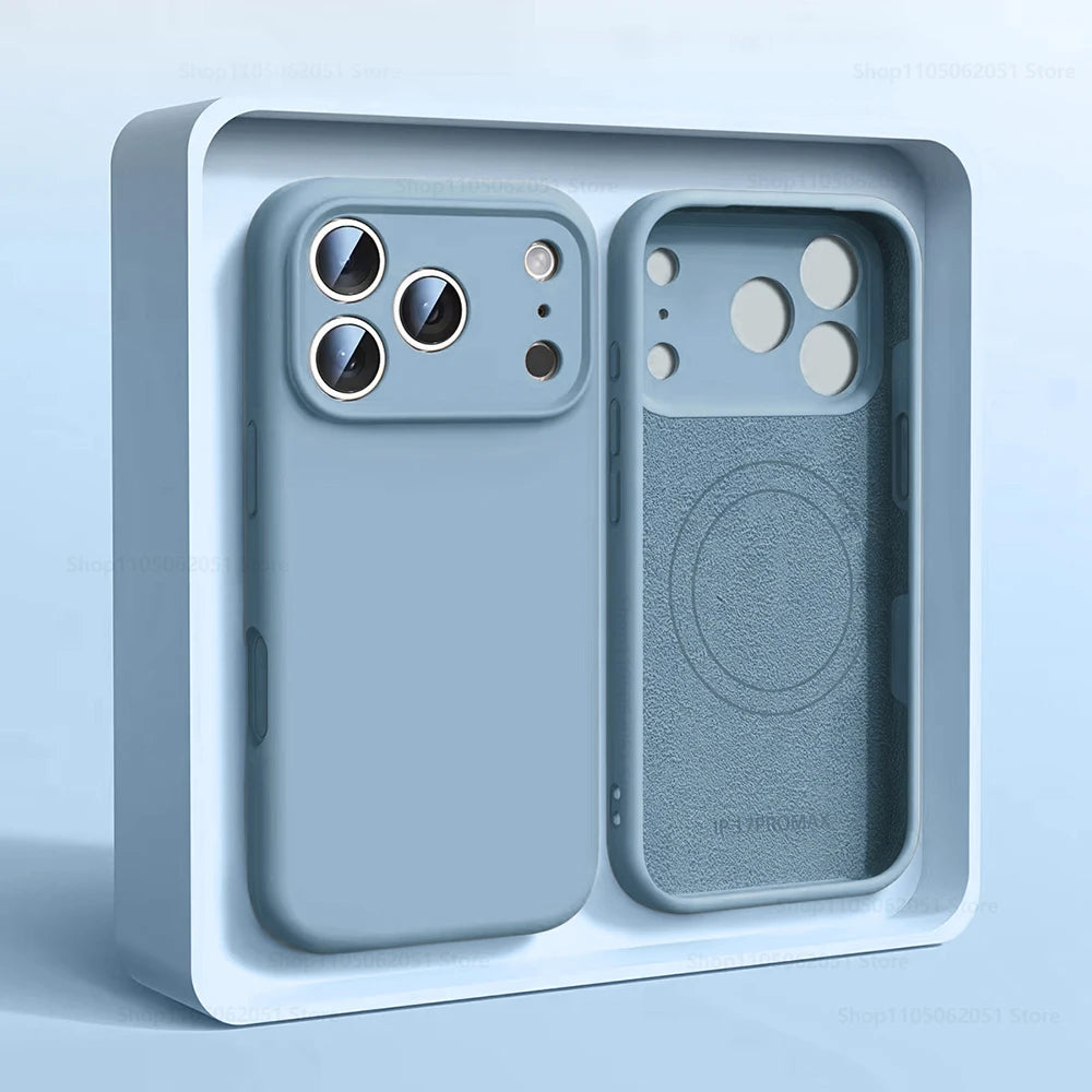 Magnetic Original Liquid Silicone Phone Case For iPhone 18 17 16 15 14 13 Pro Max 17Pro 18 For Magsafe Wireless Cases Soft Cover