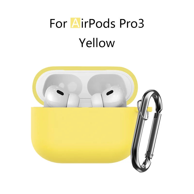 for AirPods Pro 3 2025 New Case Full Protective Soft Silicone Shockproof Case with Keychain for AirPods Pro 3 Case for Men Women