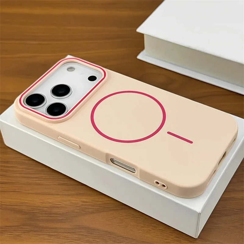 Luxury Matte Magnetic For Magsafe Wireless Charge Soft TPU Case For iPhone 18 17 16 15 14Plus 13 12 11 Pro Max Air Silicon Cover
