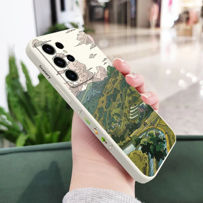 Pastoral Scenery Phone Case For Samsung Galaxy S25FE S24 S23 S22 S21 S20 S10 S10E S9 Ultra Plus FE Note 20 Ultra 10 9 Plus Cover