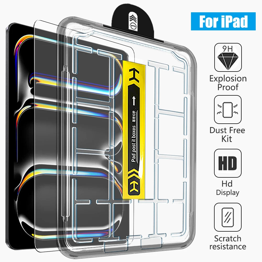 Tempered Glass Screen Protector for iPad Air 11 13 M4 M3 M2 Pro 11 13 M5 12.9 11th A16 10th 9th 8th 7th Air 5 4 3 10.2 10.5