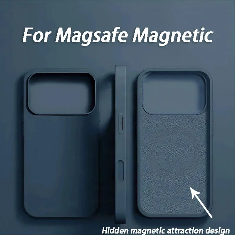 Luxury For Magsafe Wireless Charge Case For iPhone 18 17 15 12 14 13 16 12 Pro Max Liquid Silicone Shockproof Protective Cover