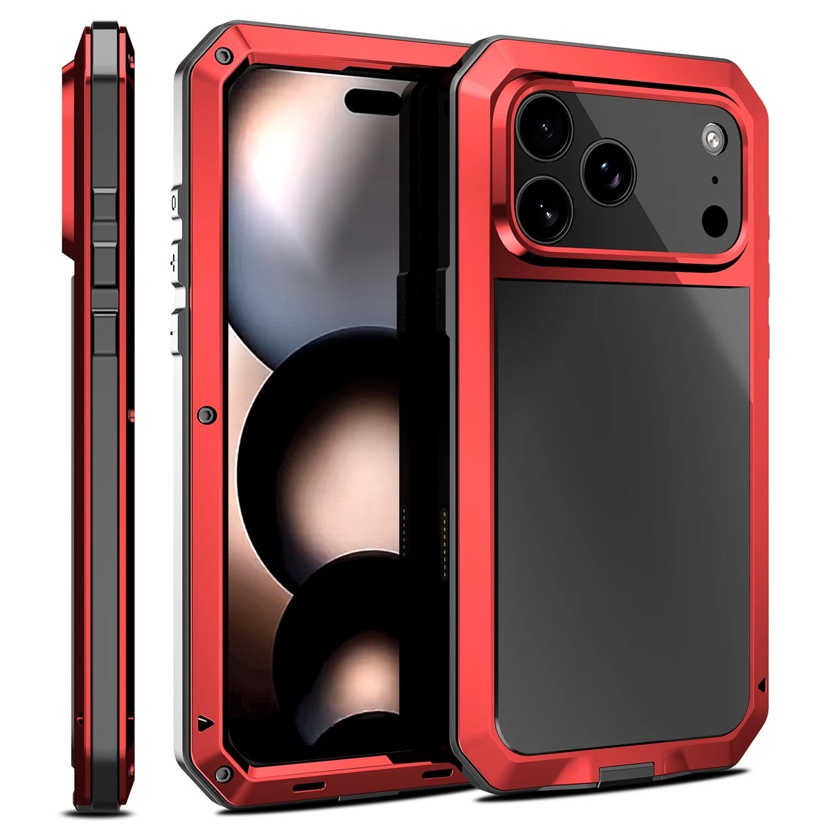 Luxury Heavy Duty Case For iPhone 18 17 16 Pro Max Plus Metal Heavy Duty 360 Full Body Shockproof Armour Protective Cover Fundas