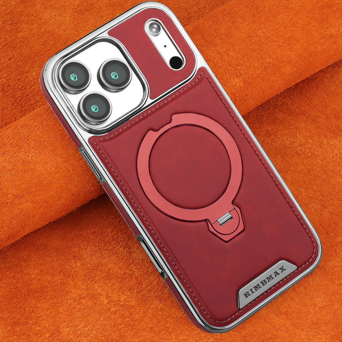 Magnetic Rotat Bracket Luxury Leather Phone Case For iPhone 12 13 14 15 16 17 18 Pro Max Plus Wireless Charging Shockproof Cover
