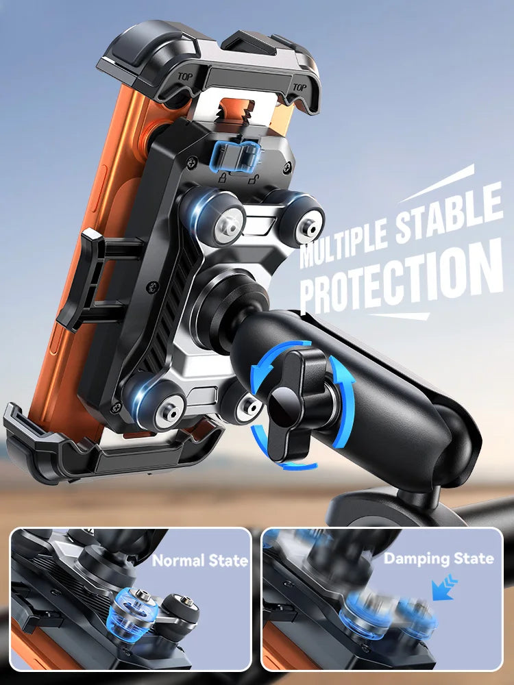 Joyroom Motorcycle Bike Phone Holder Mount with Vibration Dampener Universal Bike Phone Holder for Bicycle Scooter ATV/UTV