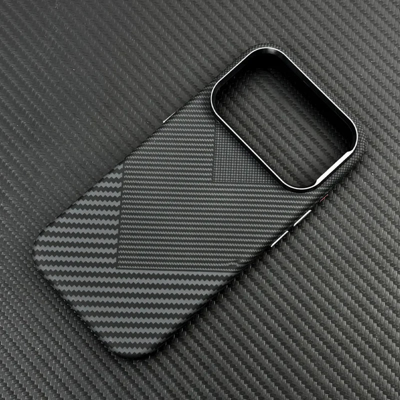 Carbon Fiber Texture Magnetic Case For iphone 17 18Pro Max 16 18 Pro 15 14 13 Ultrathin Alloy Lens Wireless Charge Hard Cover