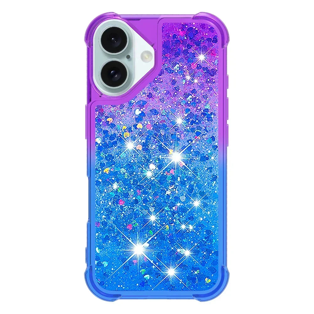 Bling Moving Liquid Floating Sparkle Colorful Glitter TPU Protective Case For Google Pixel 9 Pro XL 8 9A 8A 7A Waterfall Cover