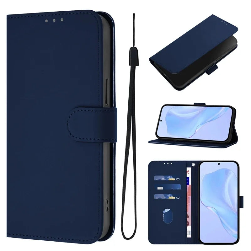 Fashion Candy Solid Color Leather Flip Case For iPhone 14 13 Plus 12 11 Pro Max Funda i Phone 14 Pro 13Pro Max Wallet Cover Case