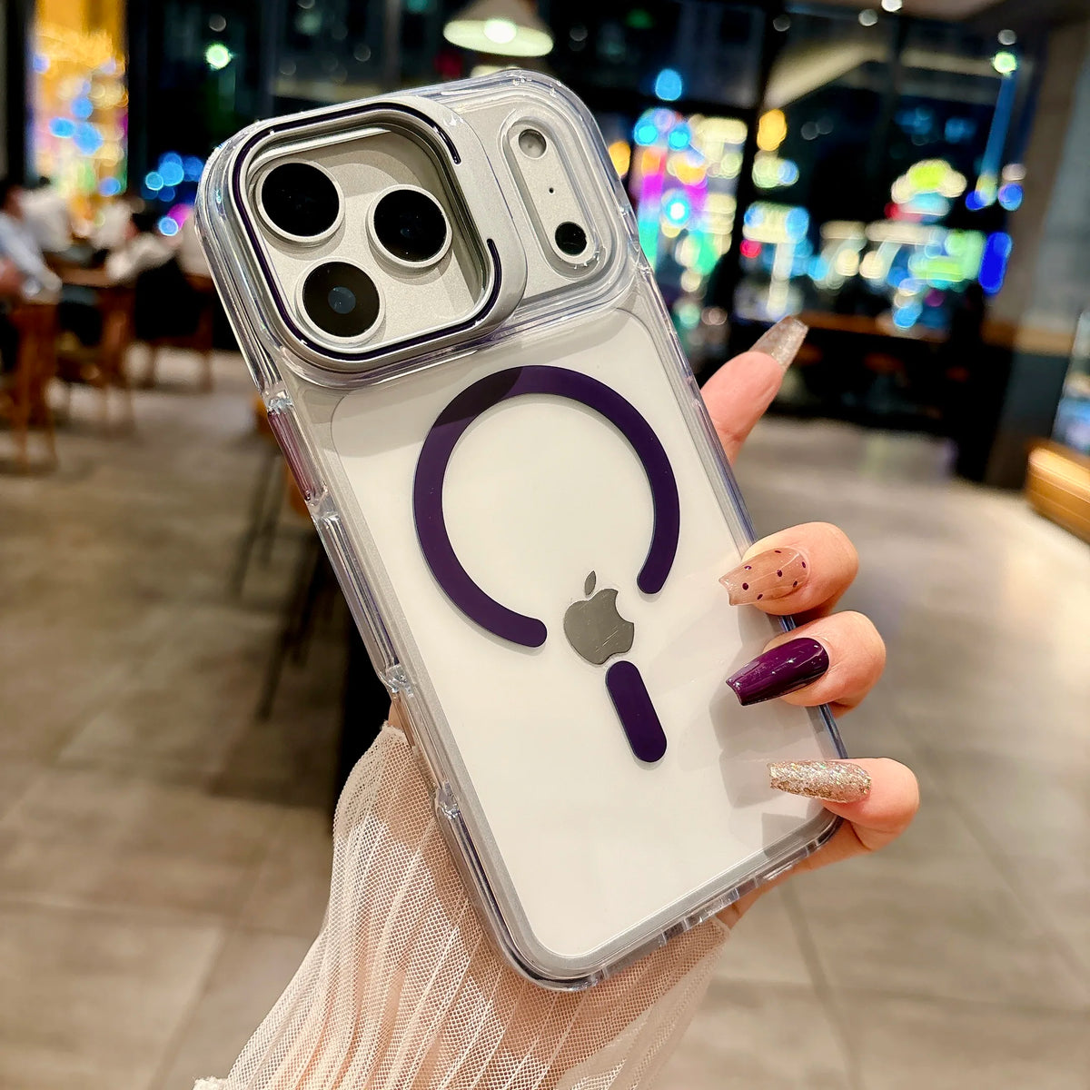 For MagSafe Clear Kickstand Case for iPhone 18 17Pro Max 17Air 16 15 14 13 12 Magnetic Shockproof Transparent Camera Stand Cover