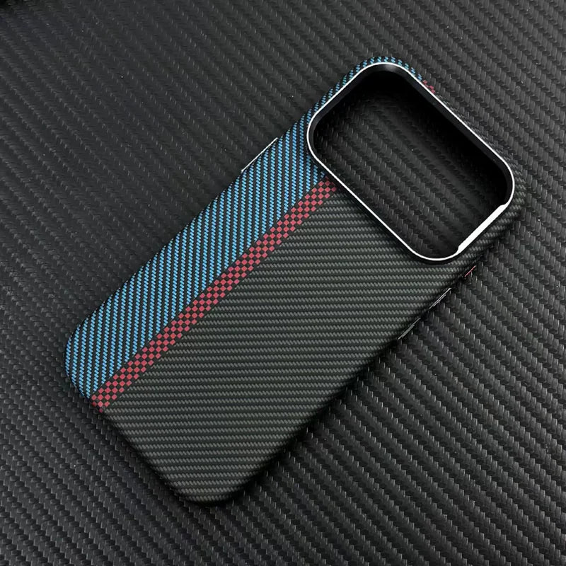 Carbon Fiber Texture Magnetic Case For iphone 17 18Pro Max 16 18 Pro 15 14 13 Ultrathin Alloy Lens Wireless Charge Hard Cover