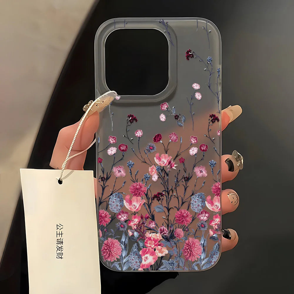 INS Flower Soft Phone Case for iPhone 17 Pro Max Case iPhone 16 13 12 Mini 14 11 15 Pro Max Plus Silicone Shockproof Back Cover