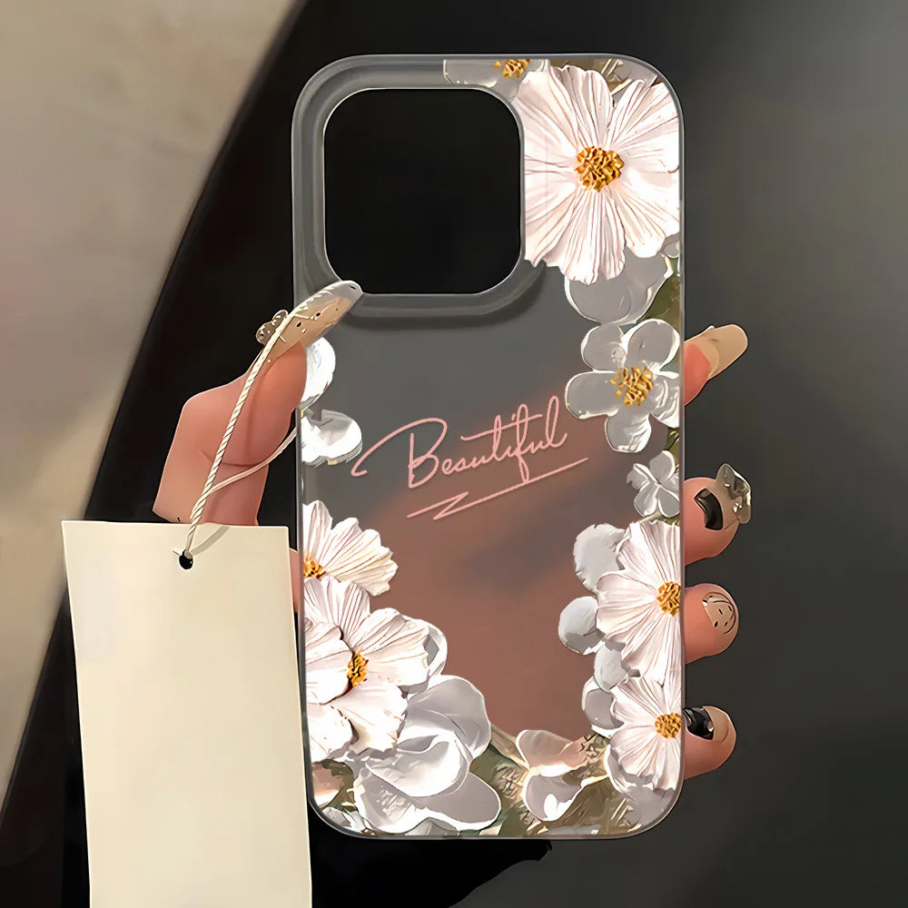 INS Flower Soft Phone Case for iPhone 17 Pro Max Case iPhone 16 13 12 Mini 14 11 15 Pro Max Plus Silicone Shockproof Back Cover