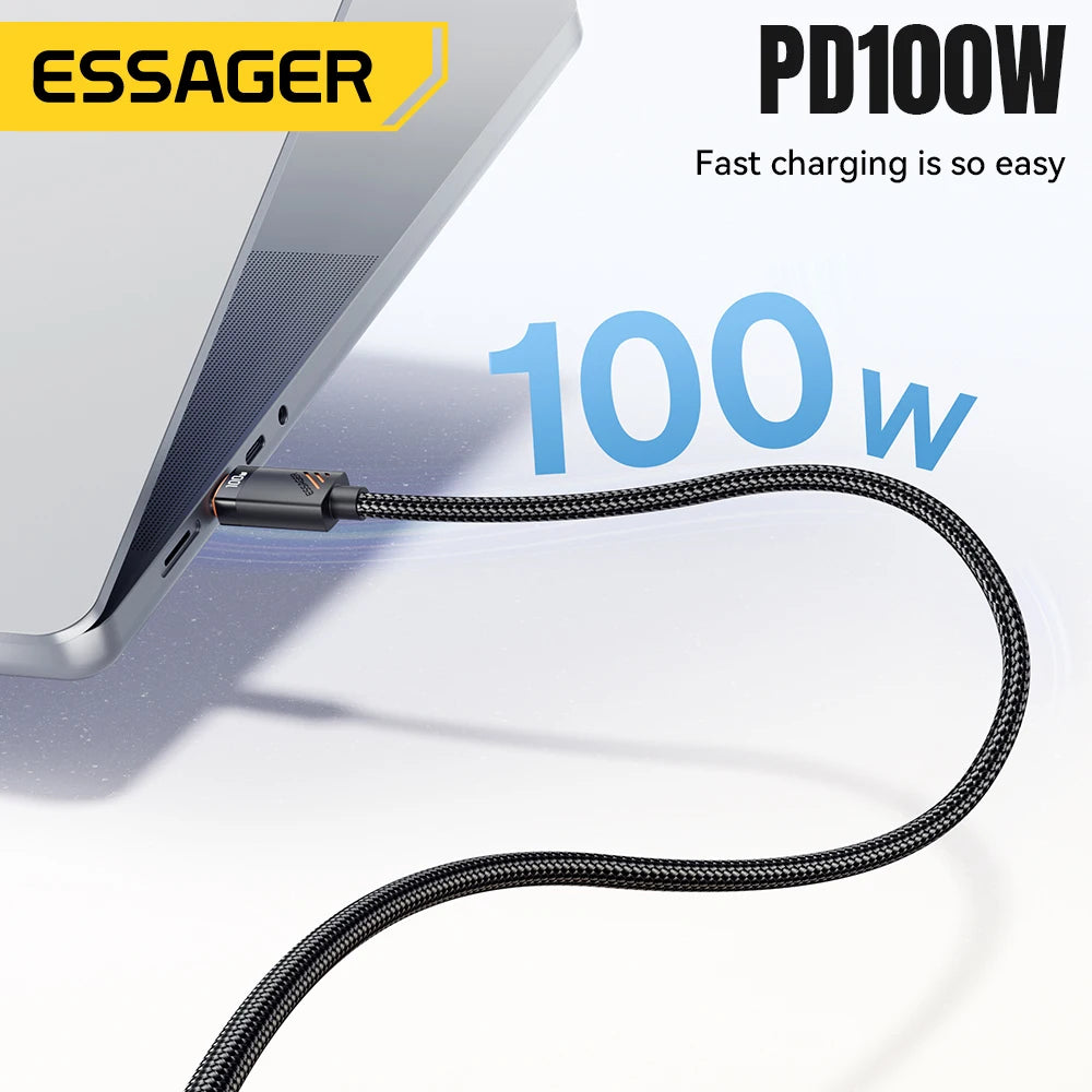 ESSAG 2 in 1 USB C Cable for iPhone16 15 14 For PD 100W Type C to C to Lightning Fast Charging Cable Type C Cable for PC Samsung