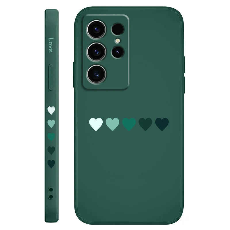 Gradient Heart Phone Case For Samsung Galaxy S25 S24 S23 S22 S21 S20 S10 S10E Ultra Plus FE Note 20 Ultra Plus Cover