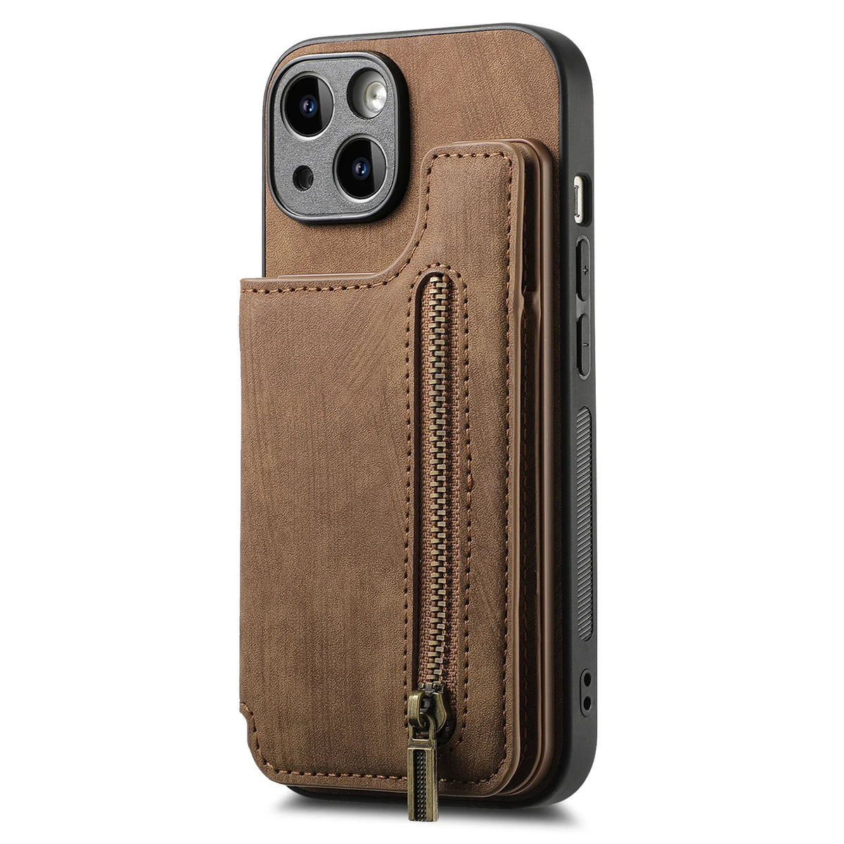Zipper Card Solt Wallet Leather Case For iPhone 16 Pro Max 17 Air 15 14 Plus 13 12 11 Se2022 Pocket Magnetic Double Buckle Cover
