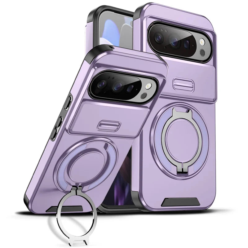Armor Funda For Google Pixel 10 9 Pro XL 10Pro Magnetic Ring Bracket Case For Pixel 9A 8A 7 Pixel10 Pro Slide Lens Protect Cover