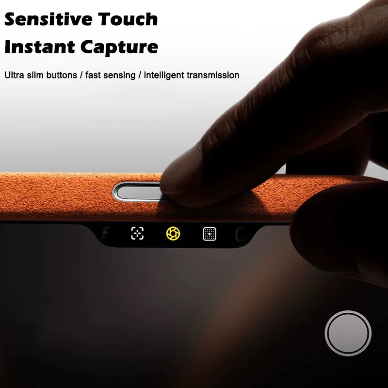 Real Italian Imported for Alcantara Magnetic Case for iPhone 18 17 Pro Max 18Pro With MagSafe Case Smart Button Protective Cover