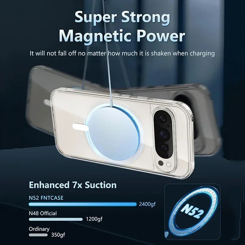 Clear Magnetic Phone Case For Magsafe Google Pixel 10 Pro XL 7 8 9 Pro 11 Pro XL 10A 9A 8A MacSafe Transparent Ultra Slim Cover