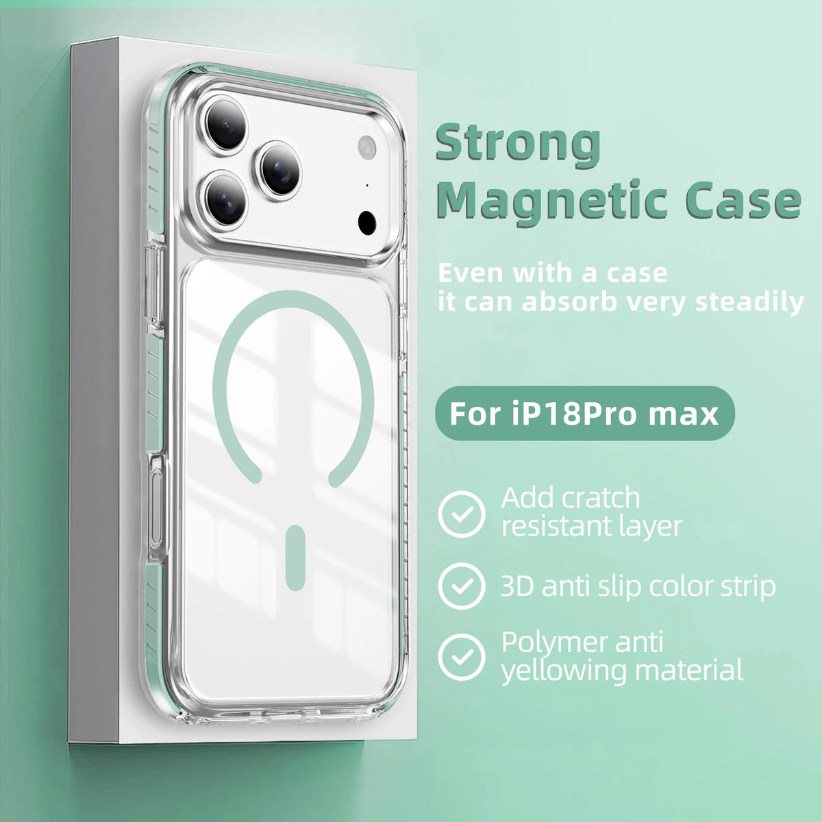 Luxury Clear for Magsafe Magnetic Case For iPhone 18 17 Pro Max 18pro 17pro Coque Wireless Charging Candy Frame Shockproof Cover