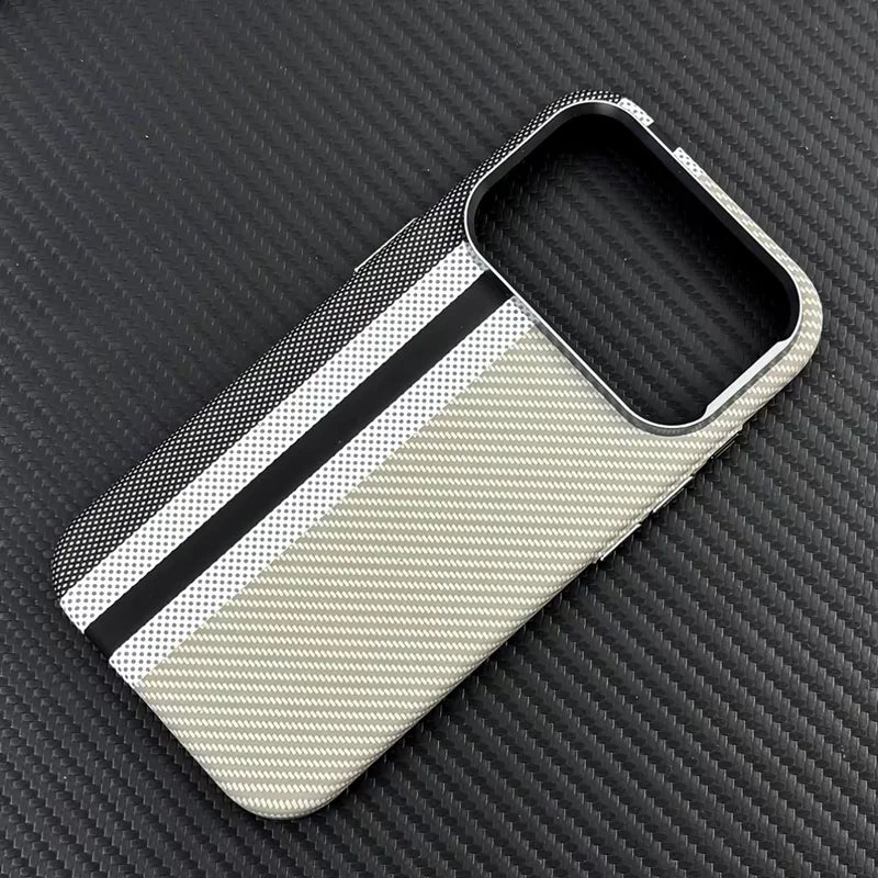 Carbon Fiber Texture Magnetic Case For iphone 17 18Pro Max 16 18 Pro 15 14 13 Ultrathin Alloy Lens Wireless Charge Hard Cover