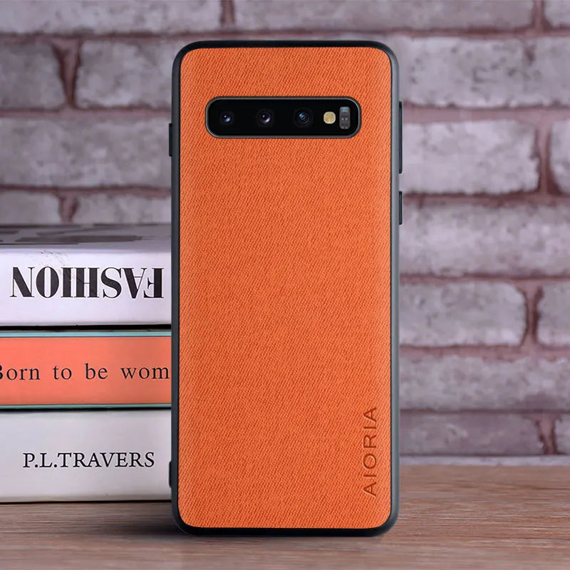 Case for Samsung Galaxy S10 Plus S10E S10 Lite 5G coque Luxury textile Leather skin soft hard cover for samsung galaxy s10 case