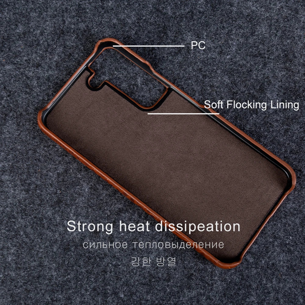 For Samsung Galaxy S26 FE Case Luxury Genuine Leather Case Galaxy S25 S24 S23 Ultra S22 S21 S20 Mobile Phone Cover Back Shell