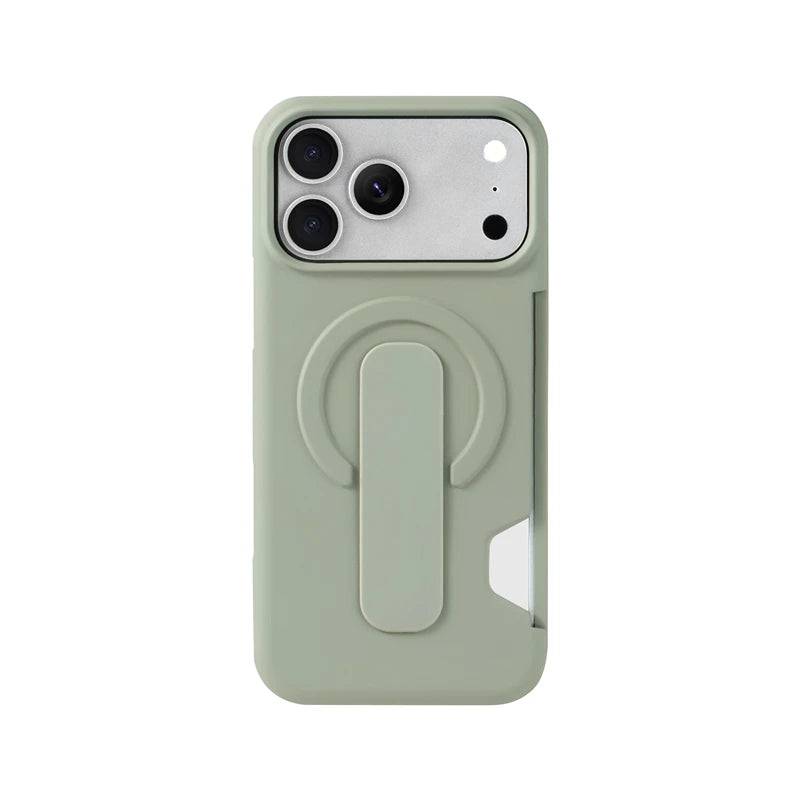 Soft Liquid Silicone Magnetic Case for Magsafe iPhone 17 16 15 14 13 Pro Max Strap Holder Card Slot Shockproof Cover
