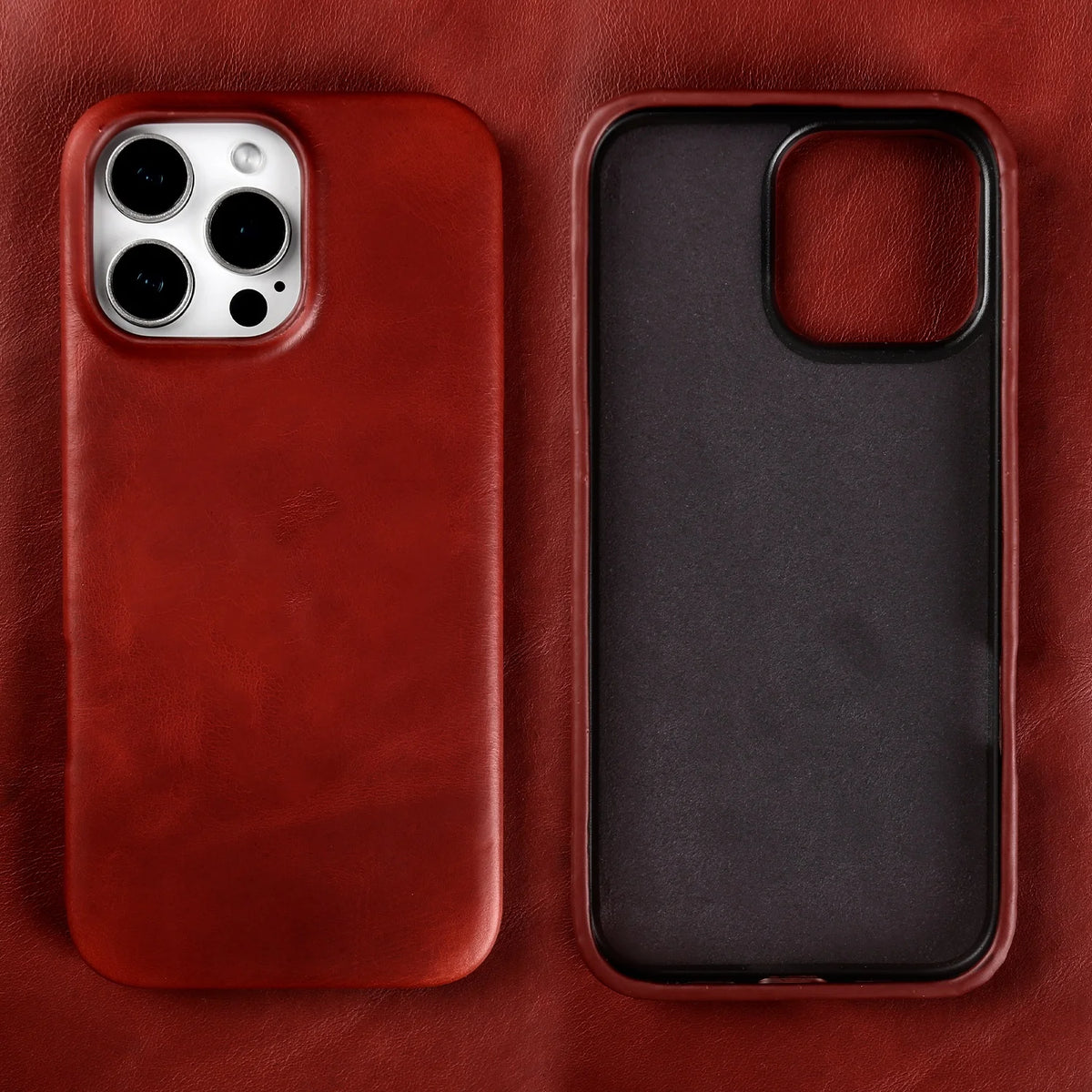 Retro for Iphone 16 Pro Max 18pro 15 14 13 Case Luxury Genuine Leather Cases for Iphone17 Vintage Back Cover Phone Cases Fundas