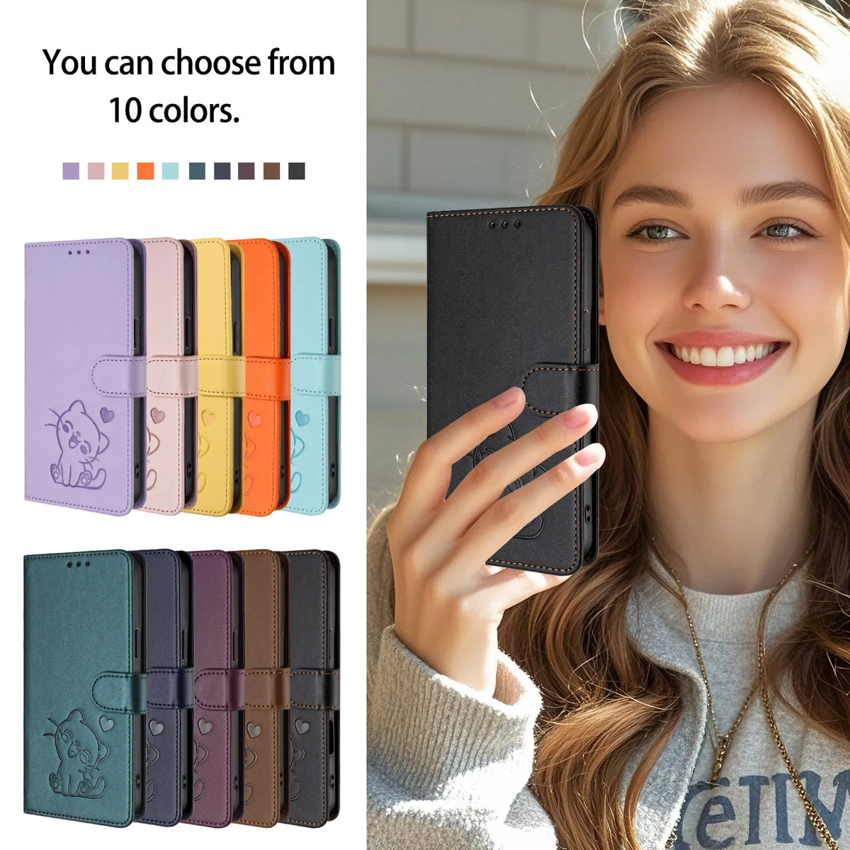 Case on For Samsung Galaxy S10 S9 S8 Plus S10E Lite S7 Edge Phone Case Wallet Flip Phone Cover Luxury Leather Card Holder Fundas
