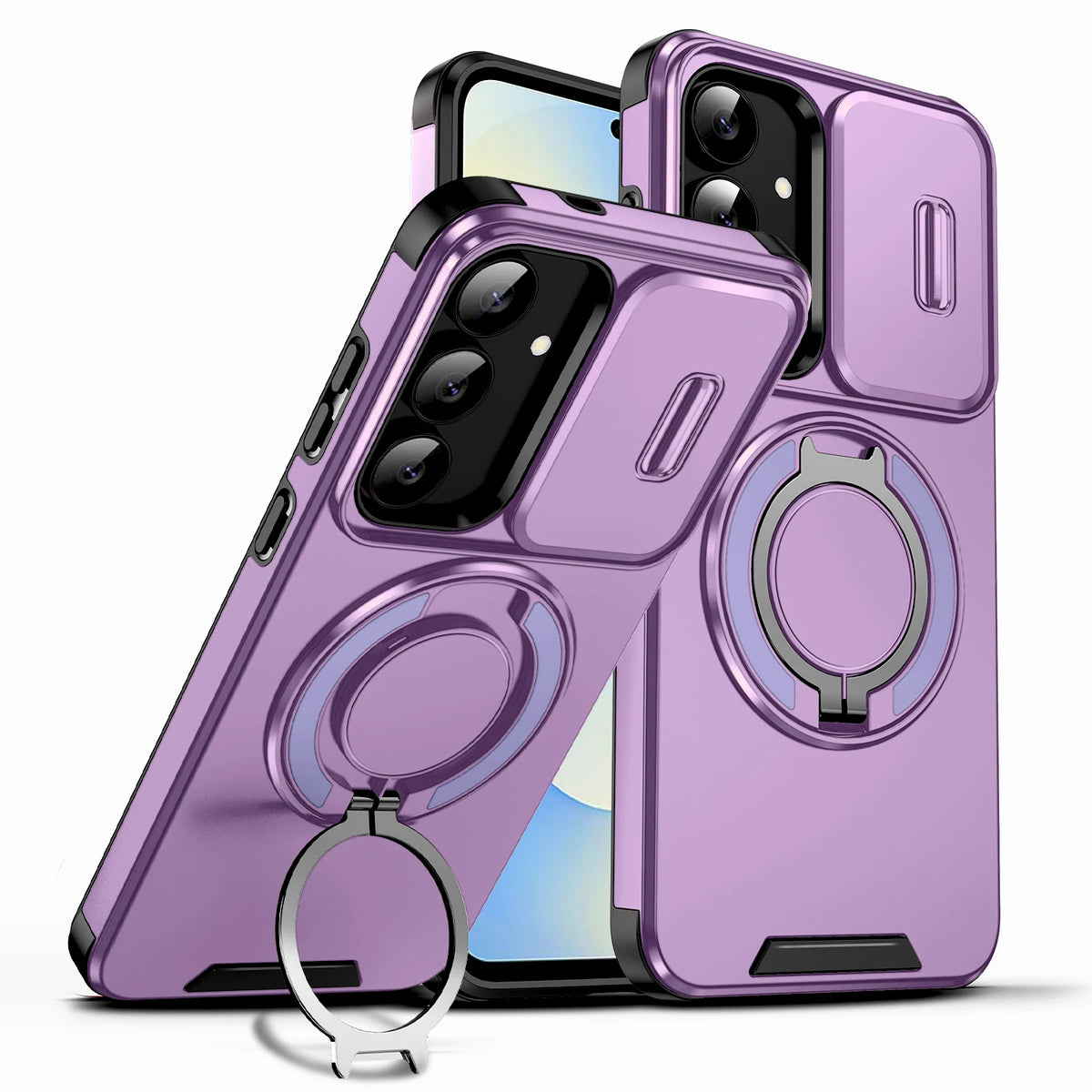 Slide Cap Cover Case For Samsung Galaxy A57 A37 A27 A17 A18 A56 A36 A26 A16 A55 A35 A15 A54 5G 4G S26 S25 S24 S23 FE Plus Stand