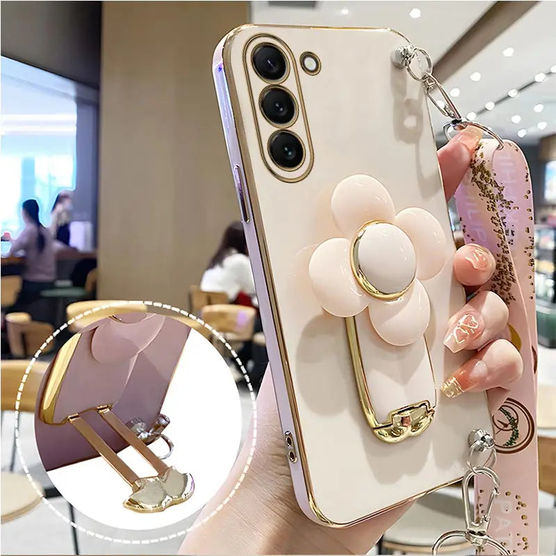 Rotating Windmill Holder Lanyard Strap Case For Samsung Galaxy S21 S20 S22 S23 S10 S9 S8 Note 10 20 Plus Ultra S21 S20 FE Cover