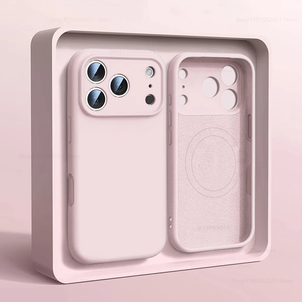 Magnetic Original Liquid Silicone Phone Case For iPhone 18 17 16 15 14 13 Pro Max 17Pro 18 For Magsafe Wireless Cases Soft Cover