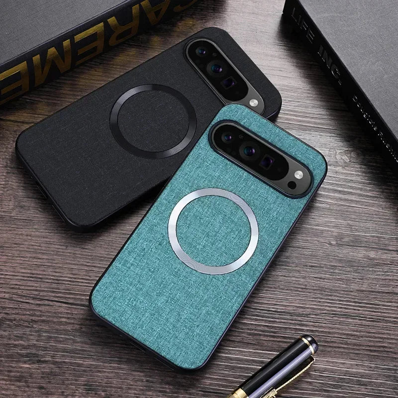 Premium Fabric Shockproof Phone Case For Google Pixel 11 10 9 8 7 Pro 10A 9A 8A 7A XL Compatible MagSafe Magnetic Charging Cover