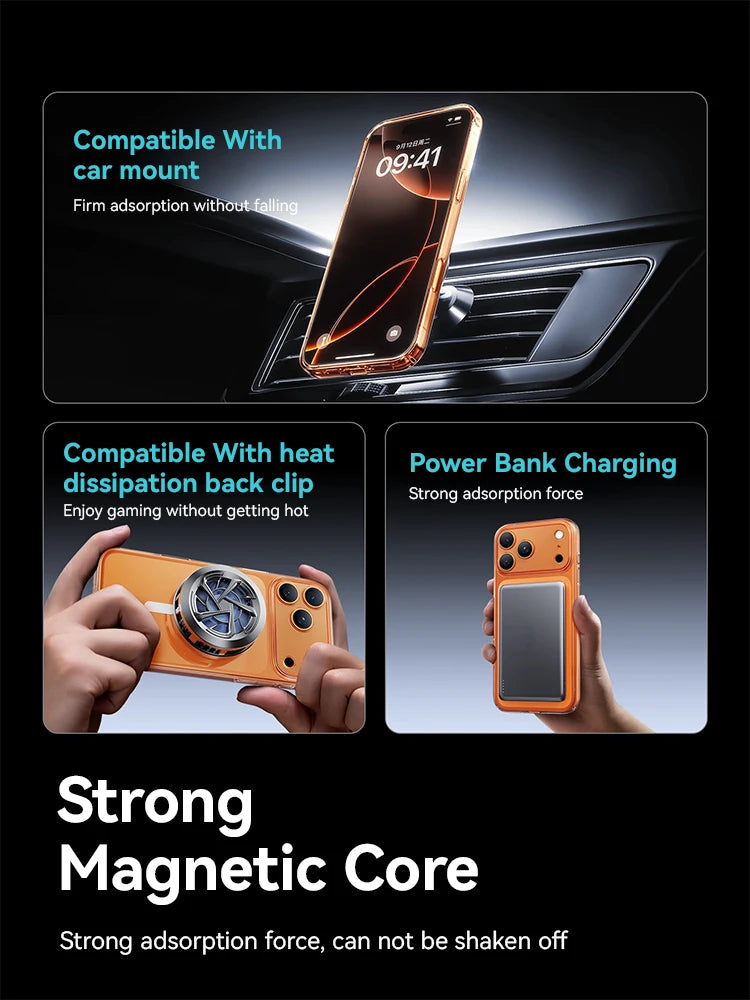 Joyroom Magnetic Case For iPhone 18 Pro Max Case Anti Yellow Transparent Cover For iPhone 18 17 16 15 Pro Wireless Charger Cover