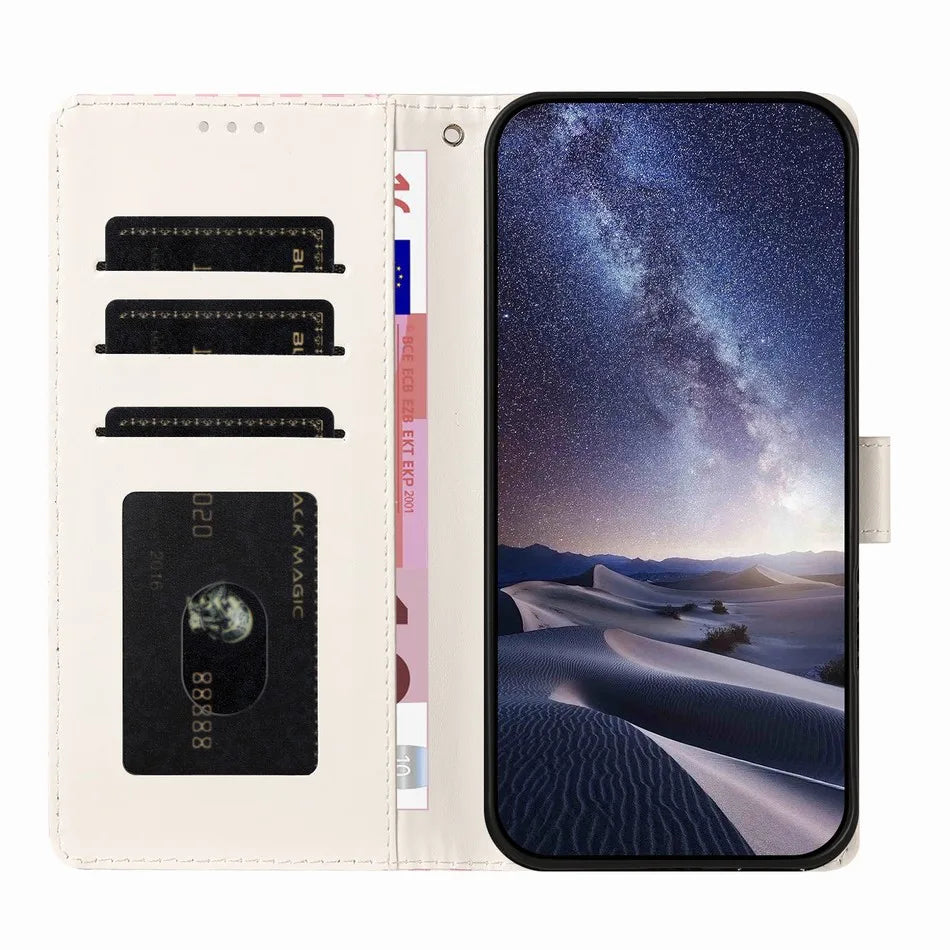 Cute Stars Case For Apple iPhone 6Plus 17E 17 16E 16 14 Plus 13 12 Mini 15 Pro Max Cash Wallet Card Storage Phone Back Cover